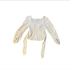 & Other Stories white linen Blouse with Tie Details